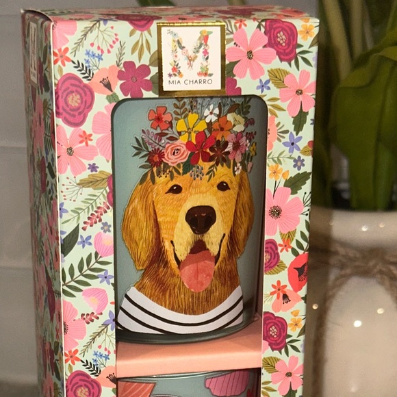 Mia Charro Set of 2 Citrus In The Sun 5.3oz Soy Blend Candle Golden Retriever - Picture 4 of 9